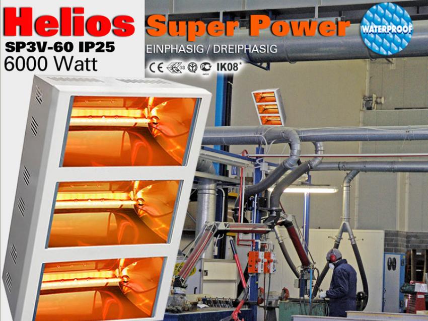 Super Power Infrarot Heizstrahler Helios Titan SP3V 6000 Watt IP25